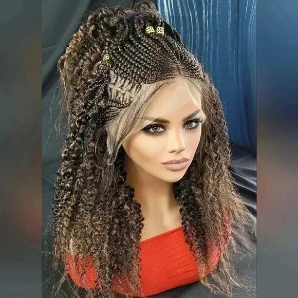 Braided wigs  100% handmade, short afro wig, stunning , colored wig, box… - Picture 9 of 17